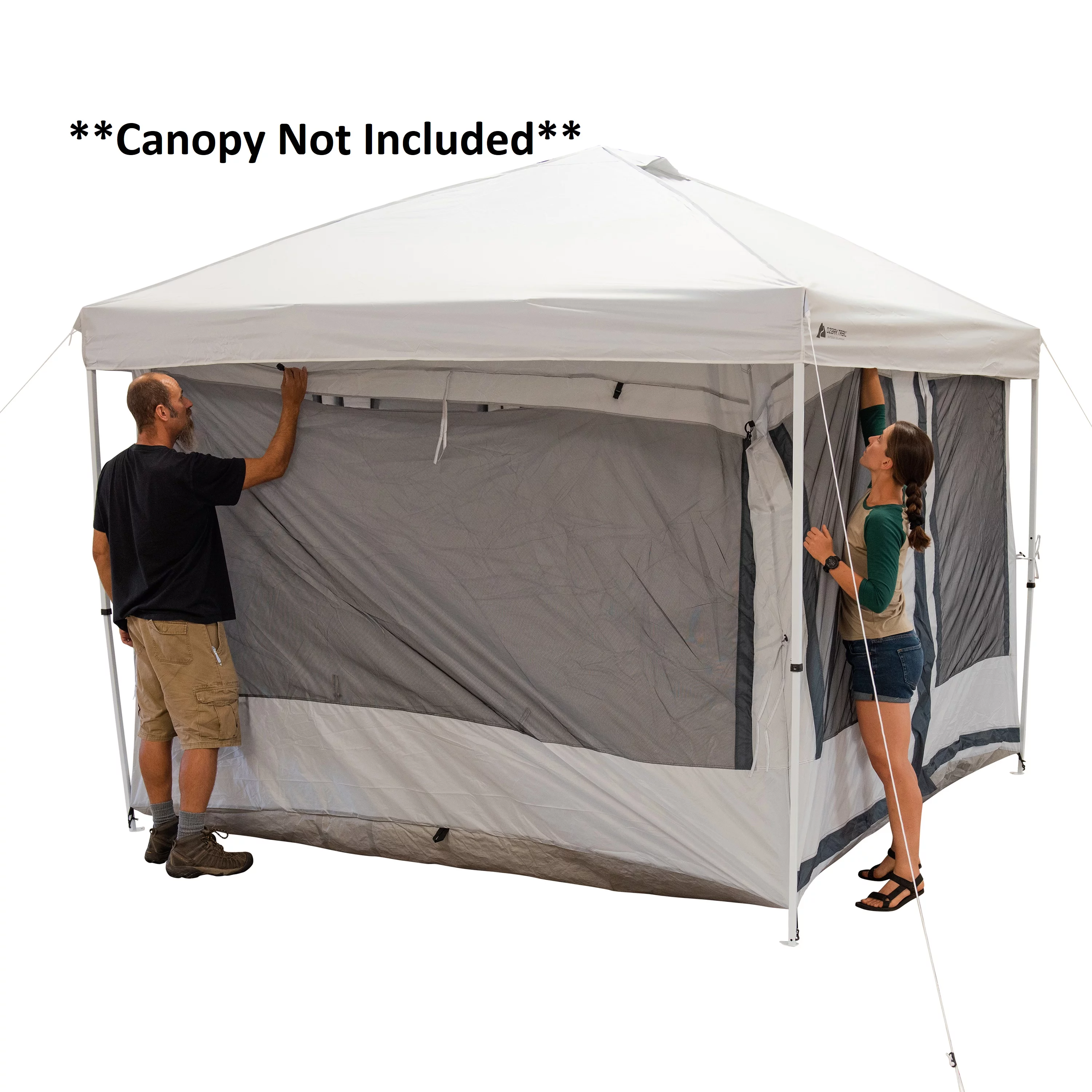 Ozark Trail 7-Person 2-in-1 Screen House Connect Tent with 2 Doors, Canopy Sold Separately