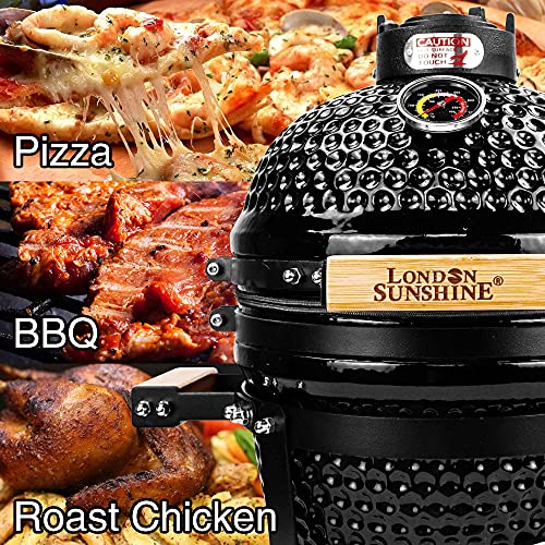 Ceramic BBQ Charcoal Kamado Grill 13 inch Portable Tabletop BBQ Grill Red