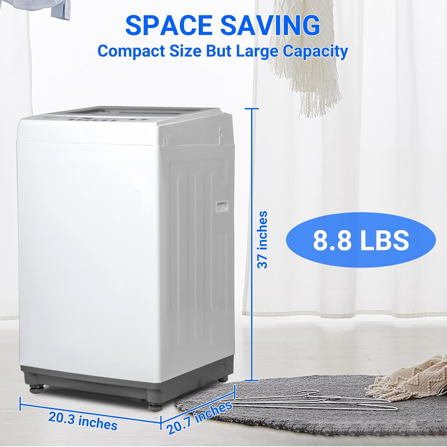 1.7 Cu.Ft Washing Machine, Washing Machine,6 Cycles Washer Machine with Child Lock,Delay Start for Apartments, RV…