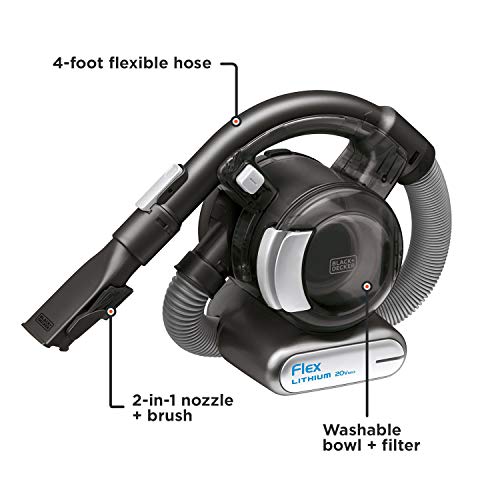 BLACK+DECKER 20V MAX* Flex Cordless Stick Vacuum with Floor Head and Pet Hair Brush (BDH2020FLFH)