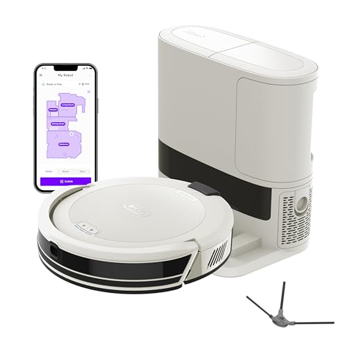Shark Navigator Robot Vacuum and Self-Empty Base with Bagless 60-Day Capacity Self-Empty Base, SmartPath Navigation, Powerful Pet Hair Pickup, Anti-Hair Wrap, For Carpets & Hard Floors, Grey, RV2120AE