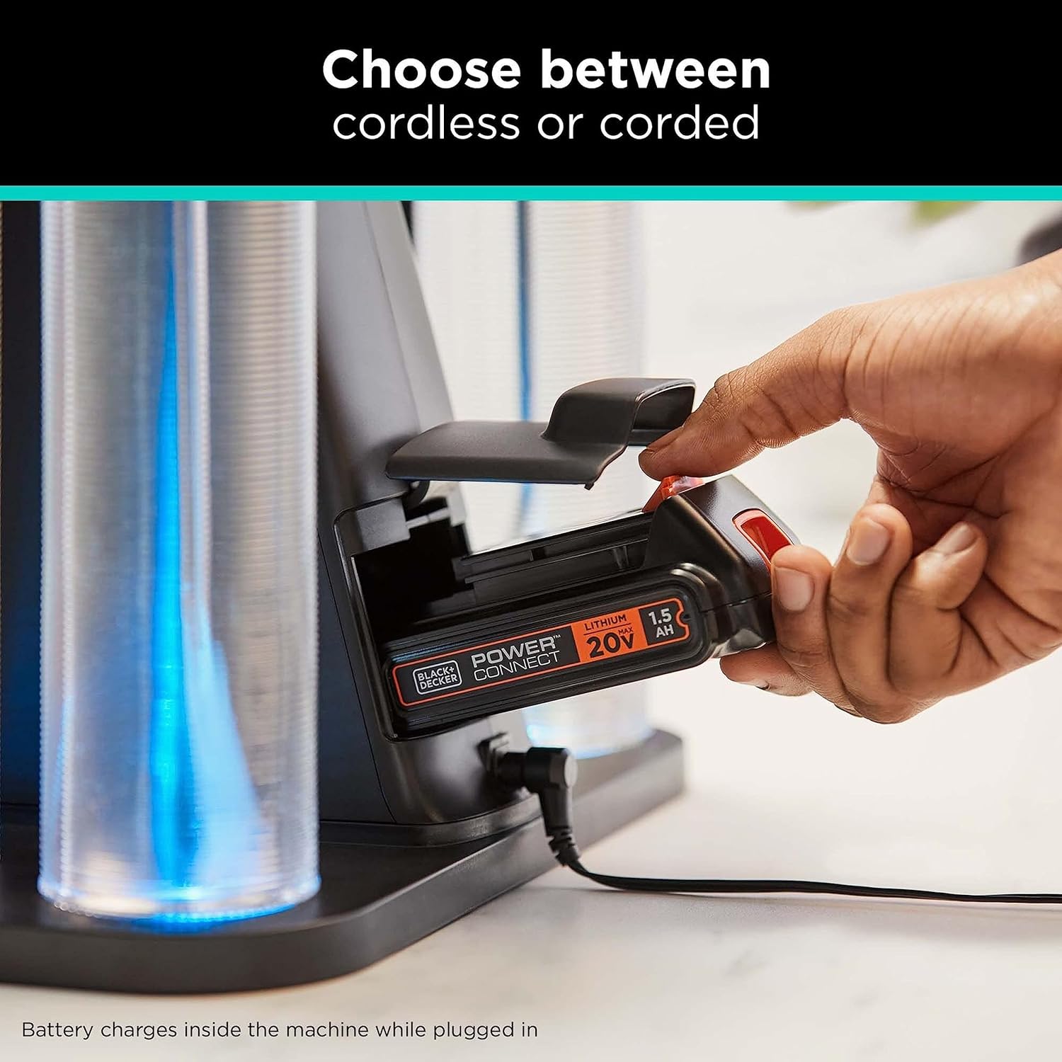 bev by BLACK+DECKER Cordless Cocktail Maker Machine and Drink Maker for Bartesian capsules (BCHB101) & bev by BLACK+DECKER Cocktail Maker Glass Liquor Dispenser Bottles, Dishwasher