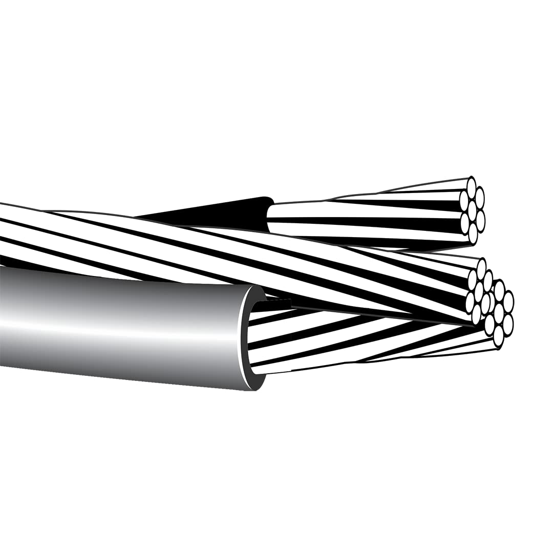 150' Nassau Cockle 2-2-4 Aluminum Triplex Overhead Service Drop Cable
