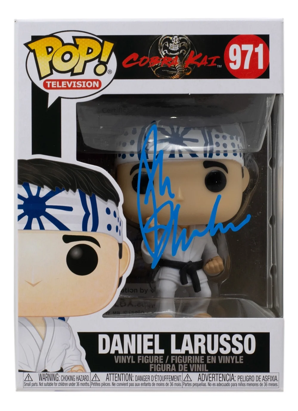 Ralph Macchio Signed In Blue Cobra Kai Daniel Larusso Funko Pop #971 JSA