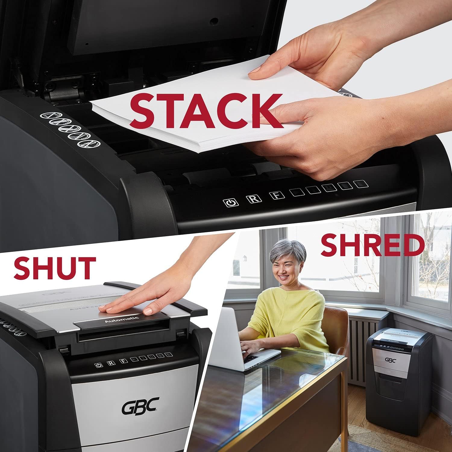 GBC Paper Shredder, Auto Feed+, 230 Sheet Capacity, Micro-Cut, Small Office Shredder, 230M (WSM1757607)