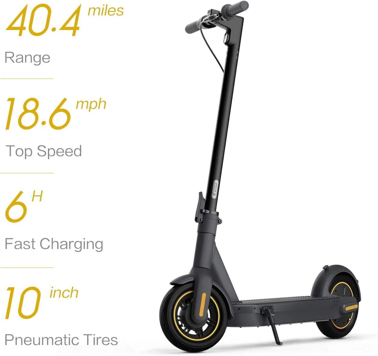 Segway Ninebot MAX G30P Electric Kick Scooter, 350W Motor, 40 Miles Long-Range & 18.6 mph, 10 Pneumatic Tire, Commuter Electric Scooter, Adults