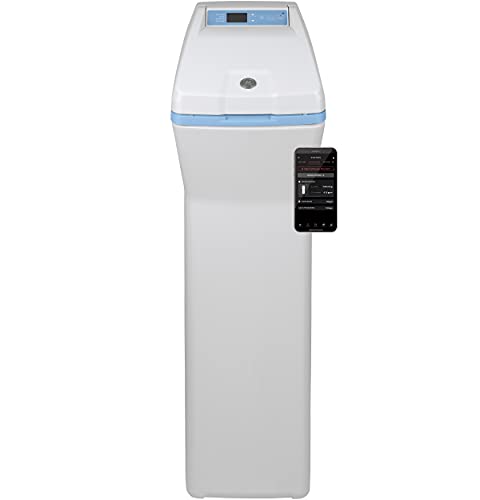 GE Water Softener System | Smart system | Reduce Hard Mineral Levels at Water Source | Reduce Salt Consumption | Improve Water Quality for Drinking, Laundry, Dishwashing & More | GXSH40V | Gray