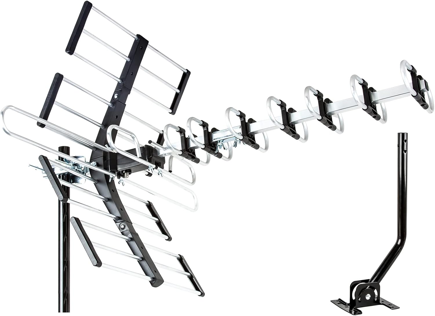 [Newest 2021] Five Star Outdoor HDTV Antenna up to 200 Mile Long Range, Attic or Roof Mount TV Antenna, Long Range Digital OTA Antenna for 4K 1080P VHF UHF Includes J Mount, 40 ft. RG6 Coaxial Cable