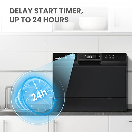 COMFEE’ Countertop Dishwasher, Portable Dishwasher with 6 Place Settings