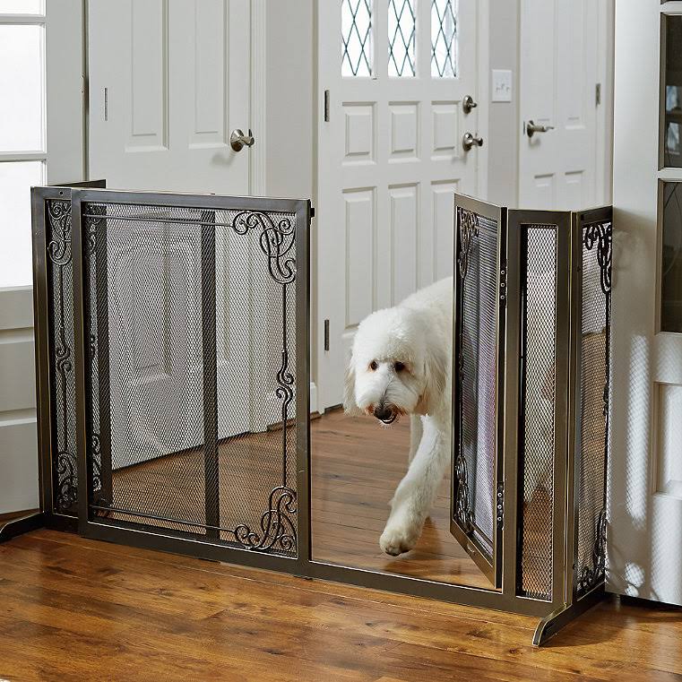 34x22H Expandable Freestanding Mesh Pet Gate - Frontgate