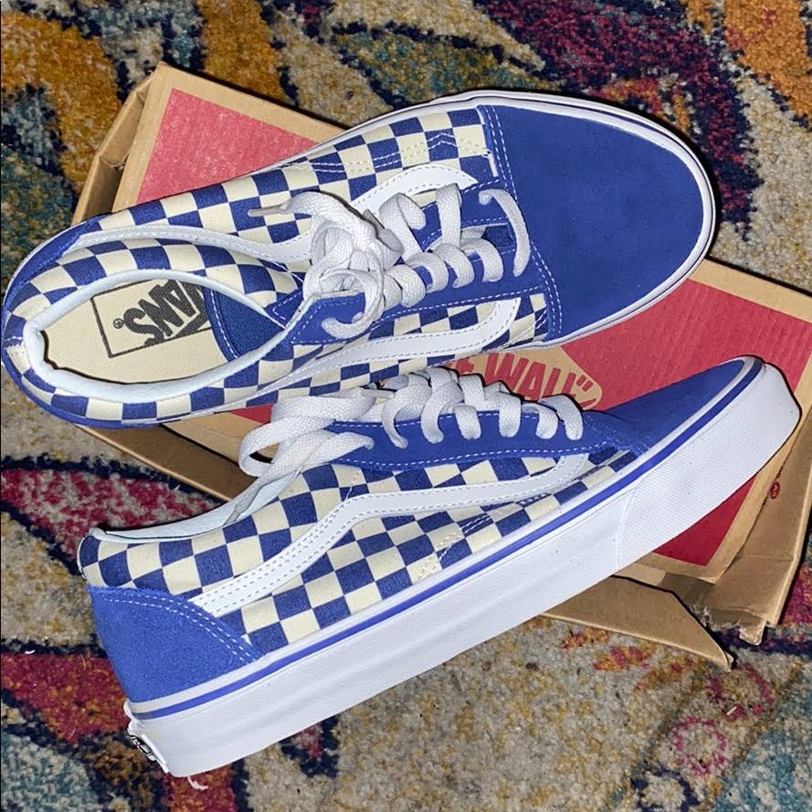 Vans Old Skool Blue Checkerboard