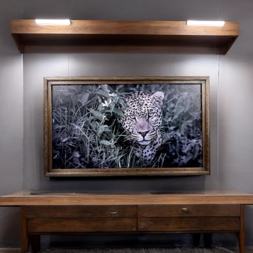32,43,50,& 55 Inch TV frame for Samsung The Frame TV, Rustic Dark Wood Stain (not for use with other models) Handmade wood ornate TV Frame