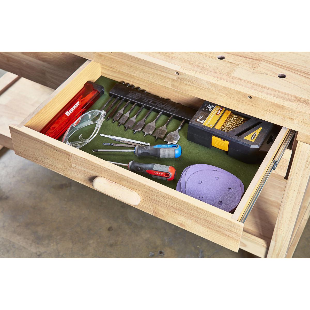 YUKON 60 in., 3-Drawer Hardwood Workbench