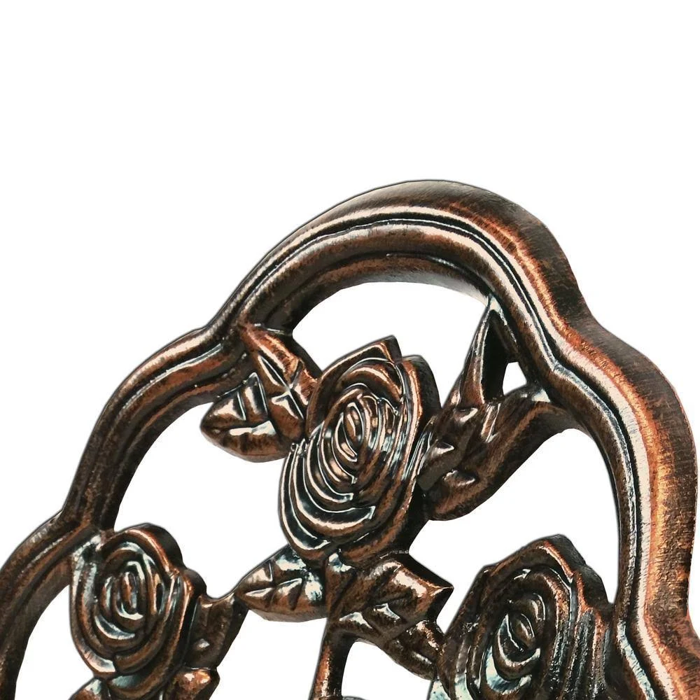Oakland Living Rose 3-Piece Cast Metal Bistro Set with Cast Aluminum Top Table and 2 Chairs