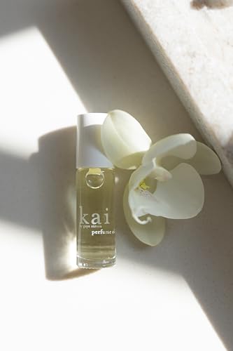 kai Perfume Oil - rose absolute, gardenia wrapped in white exotic flowers. eau de perfume roll-on oil 1/8 oz., vegan, cruelty free, made in the usa