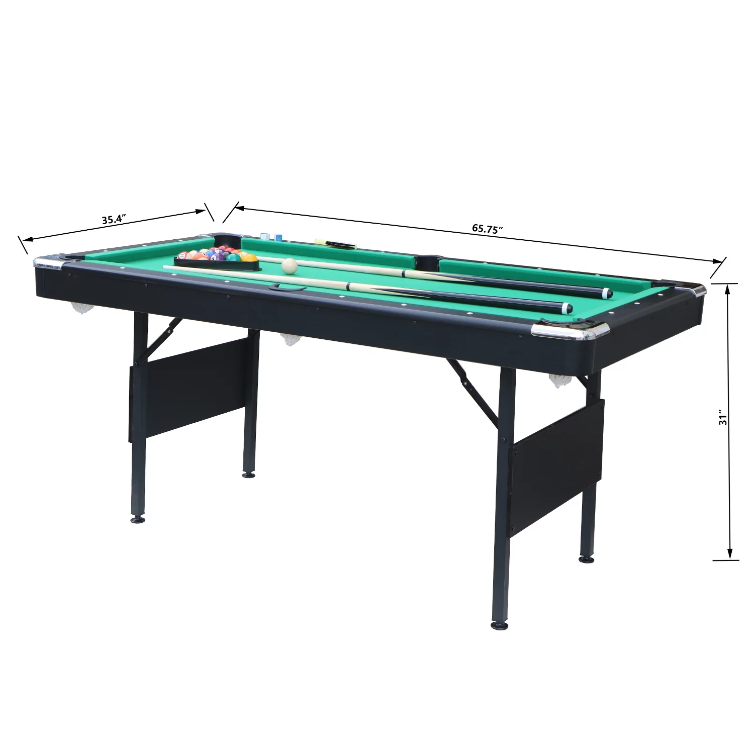 SEGMART Billiards Table - Portable Pool Table - Includes Full Set of Balls, 2 Cue Sticks, Chalk, and Felt Brush， Green - Curated Treasures Market