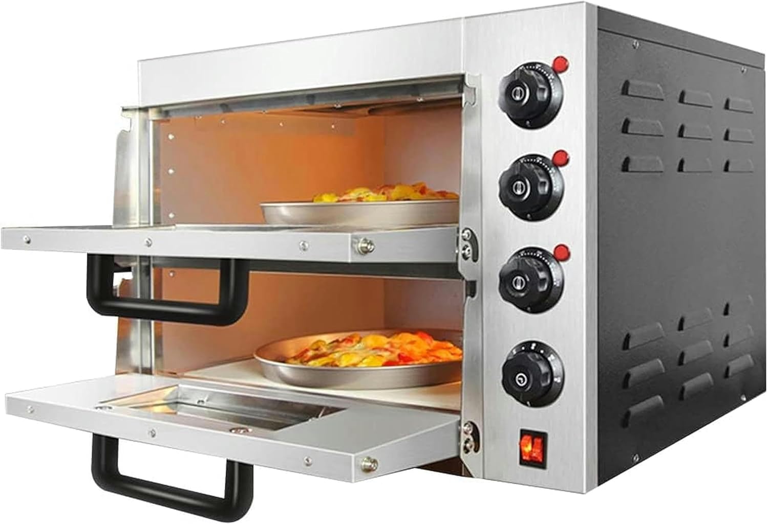 Commercial Double Bake Electric Oven, Professional Oven Toaster with Timer Bread Maker, Kitchen Bakery Food Processor
