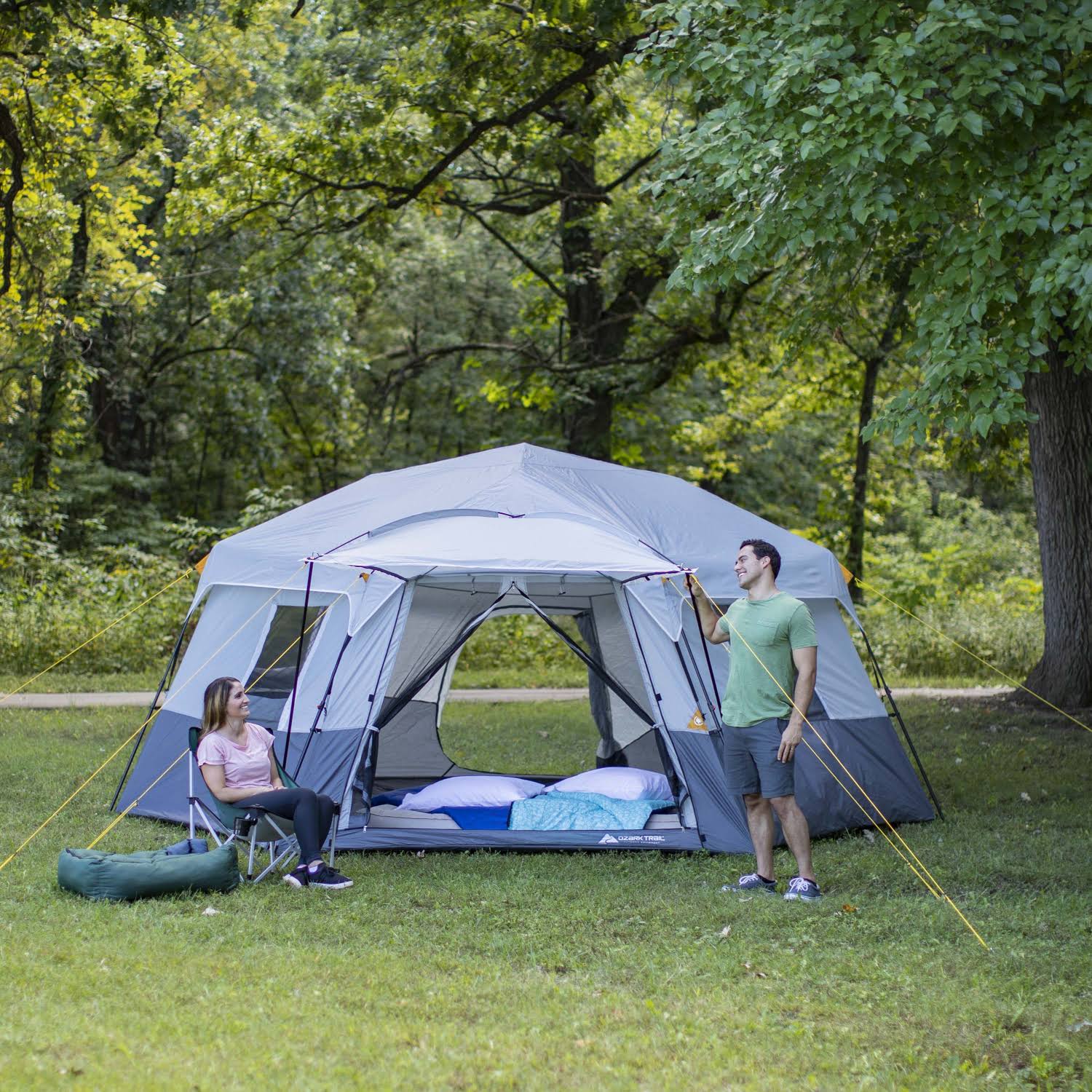 Ozark Trail 17& x 15& Person Instant Hexagon Cabin Tent, Sleeps 11
