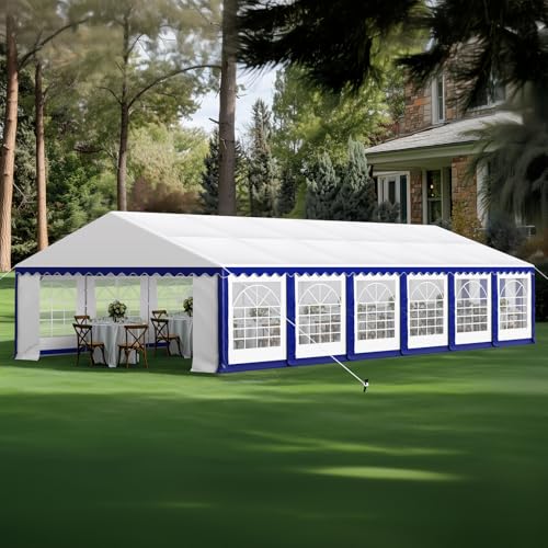 GREEN PARTY 20x40FT Party Tent Heavy Duty, Large Wedding Event Shelters with 7 Carry Bags & Removable Sidewalls, Outdoor Canopy Gazebo Commercial Tents for Parties Carport Camping Garden Patio