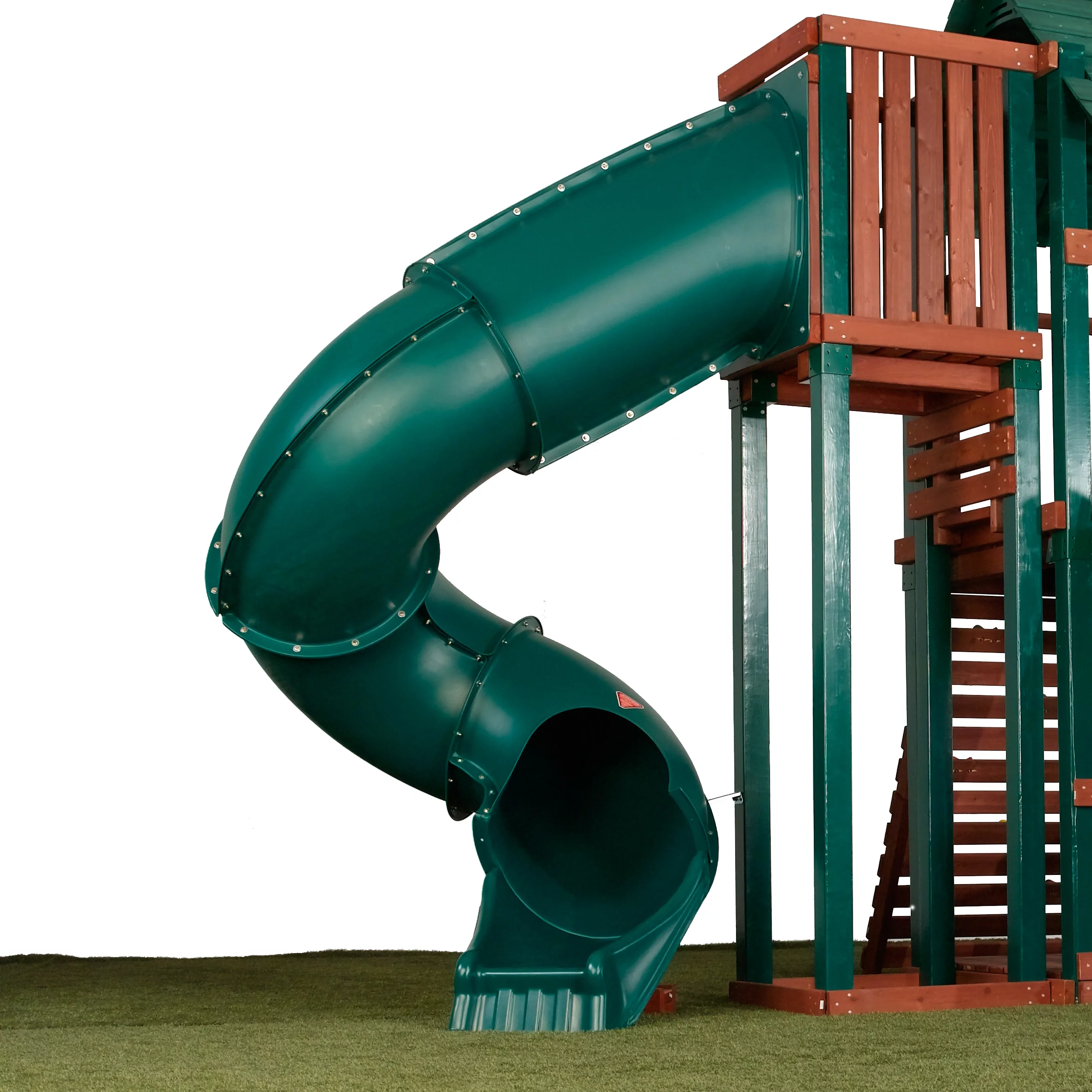 Swing-N-Slide Green Plastic Turbo Tube Slide for Backyard Swing Sets with Lifetime Warranty, For 7 Foot Deck Heights