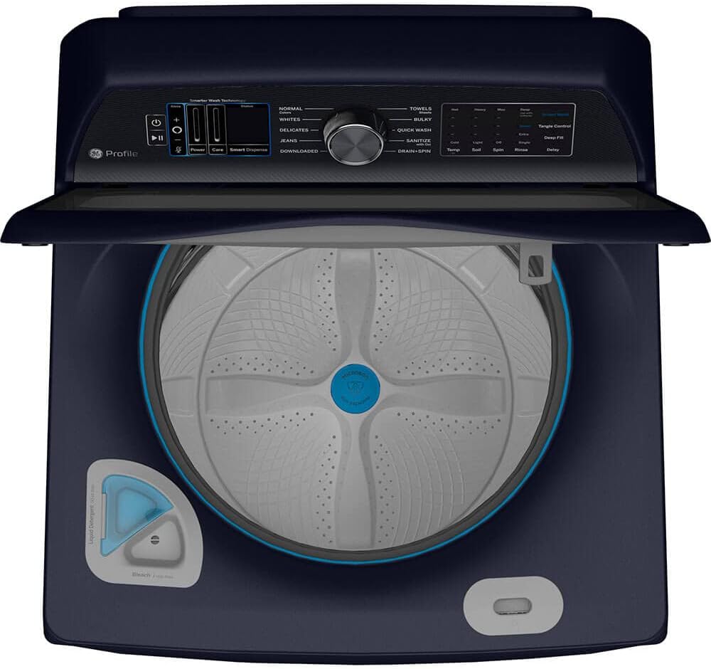 GE Profile 6.2 Cu Ft (IEC) Washer with Smarter Wash Technology Sapphire Blue- PTW900BPTRS