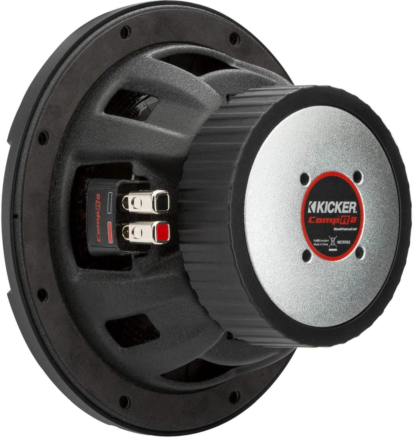 Kicker 48CWR84 CompR 8" Subwoofer, DVC, 4-ohm - Includes Speaker Wire