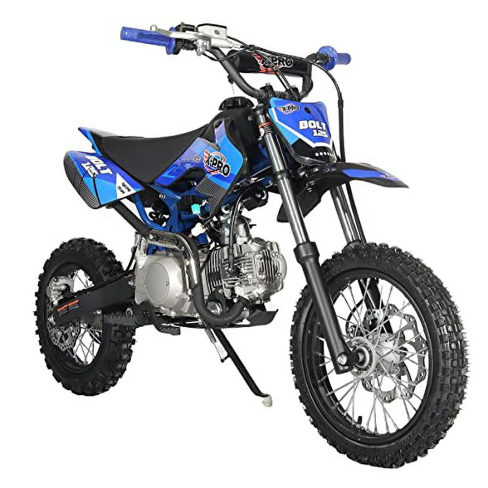 X-Pro Brand New Bolt 125cc Gas Pit Dirt Bike, Automatic Transmission E-Start 14"/12" Tires