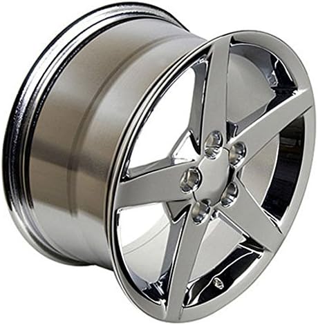 Partsynergy Replacement For 18" Rim fits 2005-2013 Chevrolet Corvette C6 Style Chrome 18x9.5 Chrome Wheel
