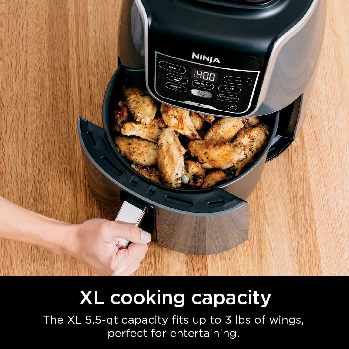 Ninja AF150AMZ Air Fryer - Smart Cooking, Reheats, Dehydrates, and Air Fries with Large Capacity