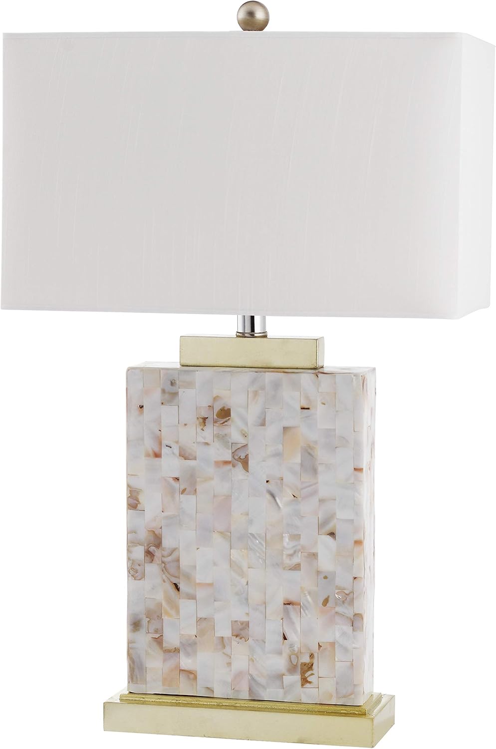 Safavieh Lighting Collection Tory Nautical Ivory Shell 25-inch Bedroom Living Room Home Office Desk Nightstand Table Lamp (Set of 2) - LED Bulbs Included