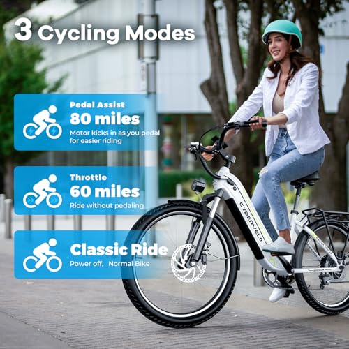 DriftGod 26" Electric Bike for Adults – Powerful 1000W Motor, 48V Removable Battery, 7-Speed, Front Suspension & LCD Display – Commuter and Mountain EBike for Women