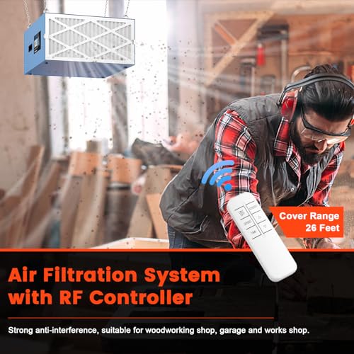 Abestorm Air Filtration System 3-Speed Remote-Controlled (650CFM/850CFM/1100CFM) Built-in Ionizer