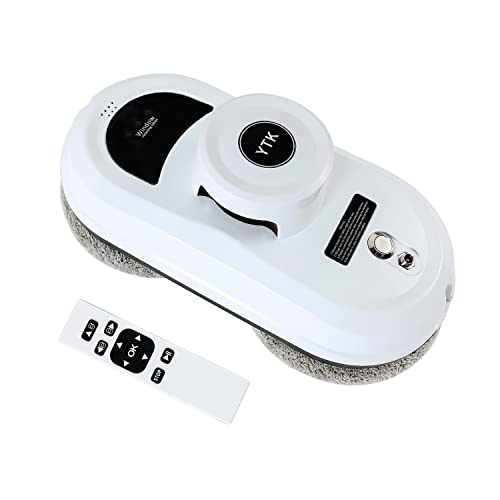 YTK Window Cleaner Robot with Ultrasonic 5600PA Auto Water Glass Cleaning Automatic Smart Robot Cleaner,Window Vacuum Cleaner with Control Windows/Tiles/Class Door Indoor Outdoor High Rise Ceilings
