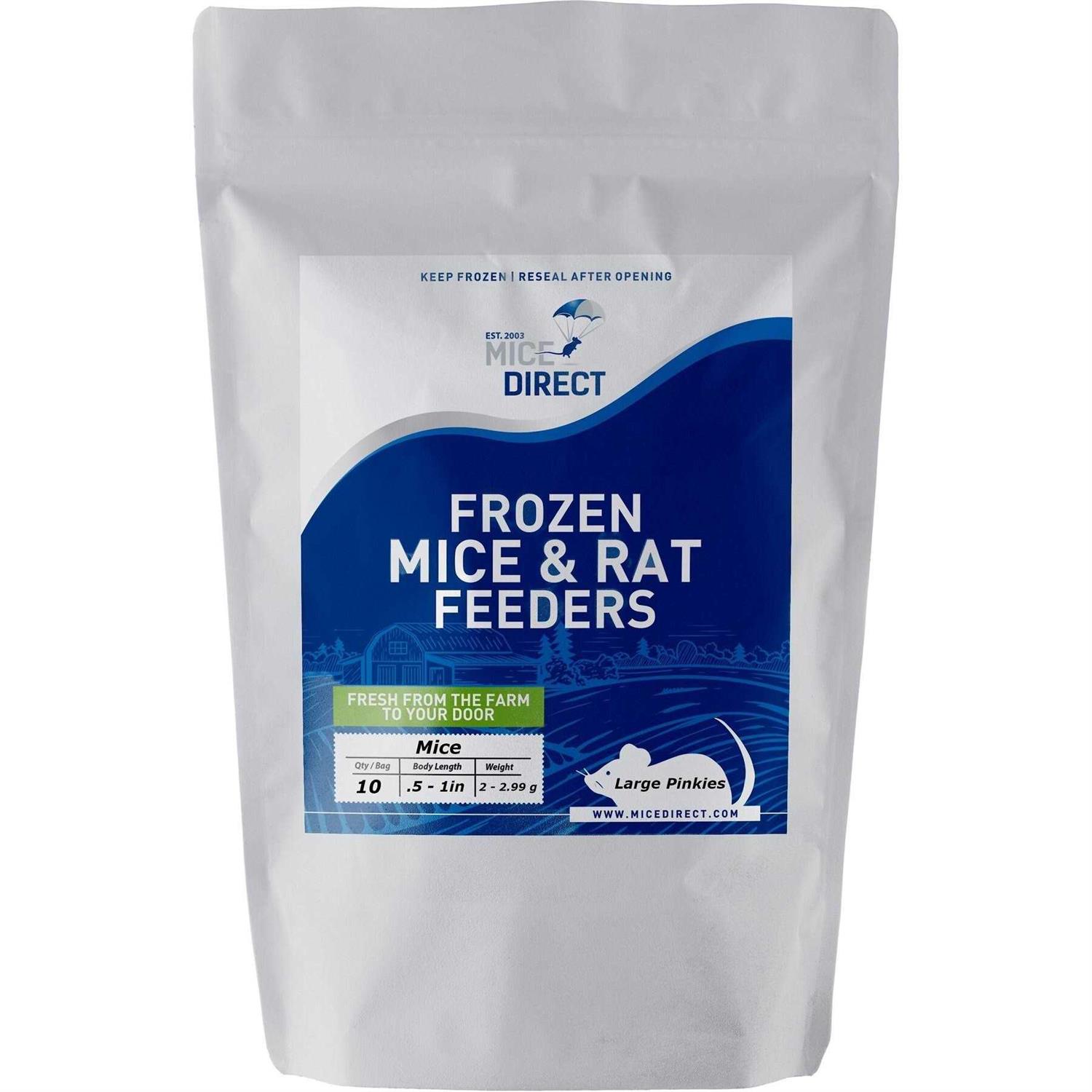 MiceDirect Frozen Mice Feeders Large Mice Fuzzies & Mice Hoppers Snake Food Combo Pack, 150 Count