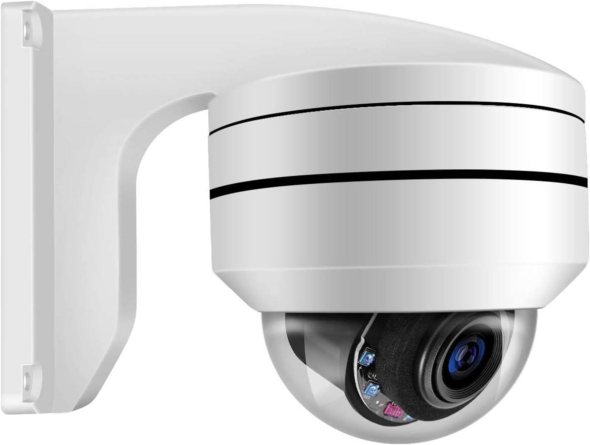 5MP PoE PTZ Cameras(Compatible for Hikvision), 5MP PoE IP Camera with 4X Optical Zoom 16X Optical Zoom, Built-in Mic,165ft IR Night Vsion,Motion Detect,WDR IP67 IK10