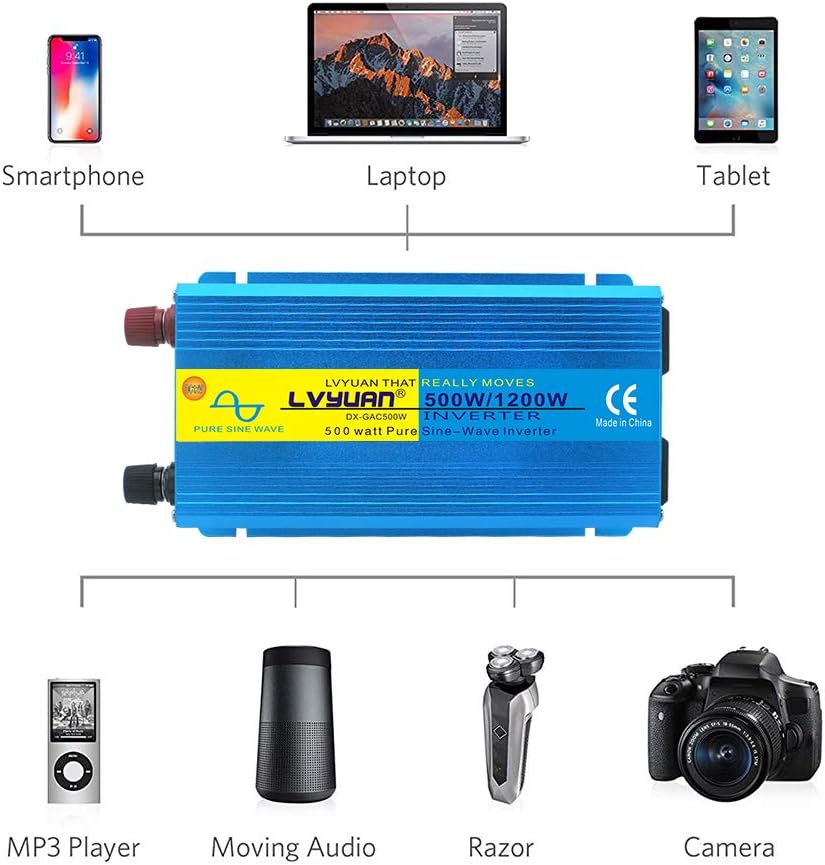 Cantonape Pure Sine Wave Inverter 4000W Power Inverter 24V to 110V DC to AC with LED Display Remote Controller for Truck RV Home Solar System