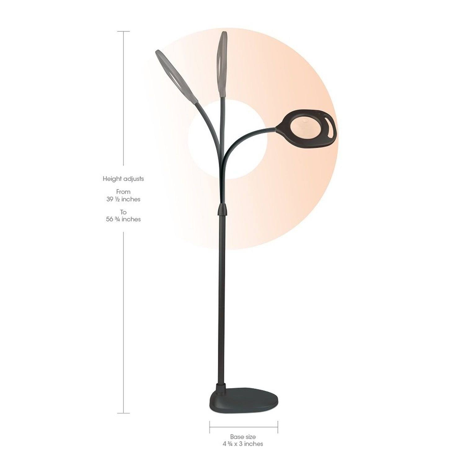 OttLite 2-in-1 LED Magnifier Floor and Table Light - Black