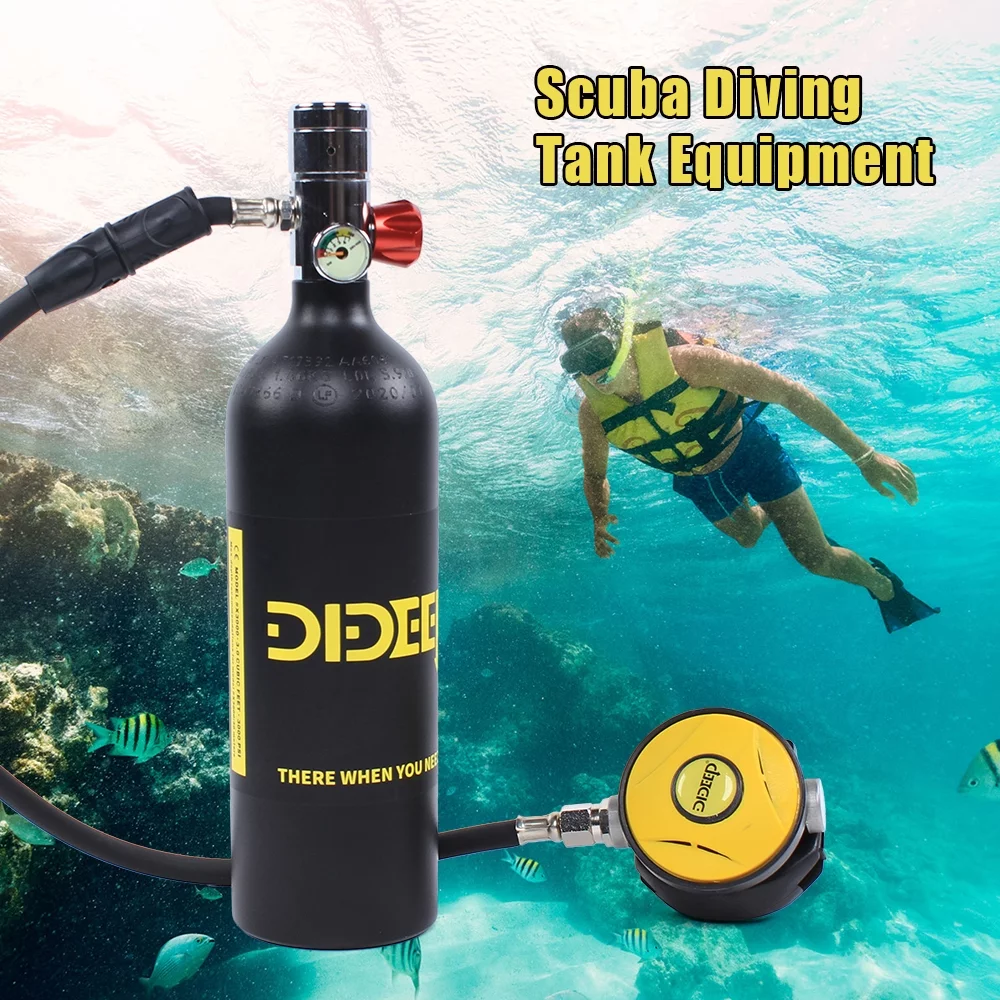 Miumaeov 1L Mini Diving Equipment Kit Underwater Breath Oxygen Tank Pump High Pressure Air Pump Refill Adapter for Underwater Diving Breathe Training