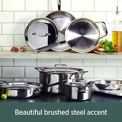 All-Clad BD55508 D5 Brushed 18/10 Stainless Steel 5-Ply Bonded Dishwasher Safe Stockpot Cookware, 8-Quart, Silver
