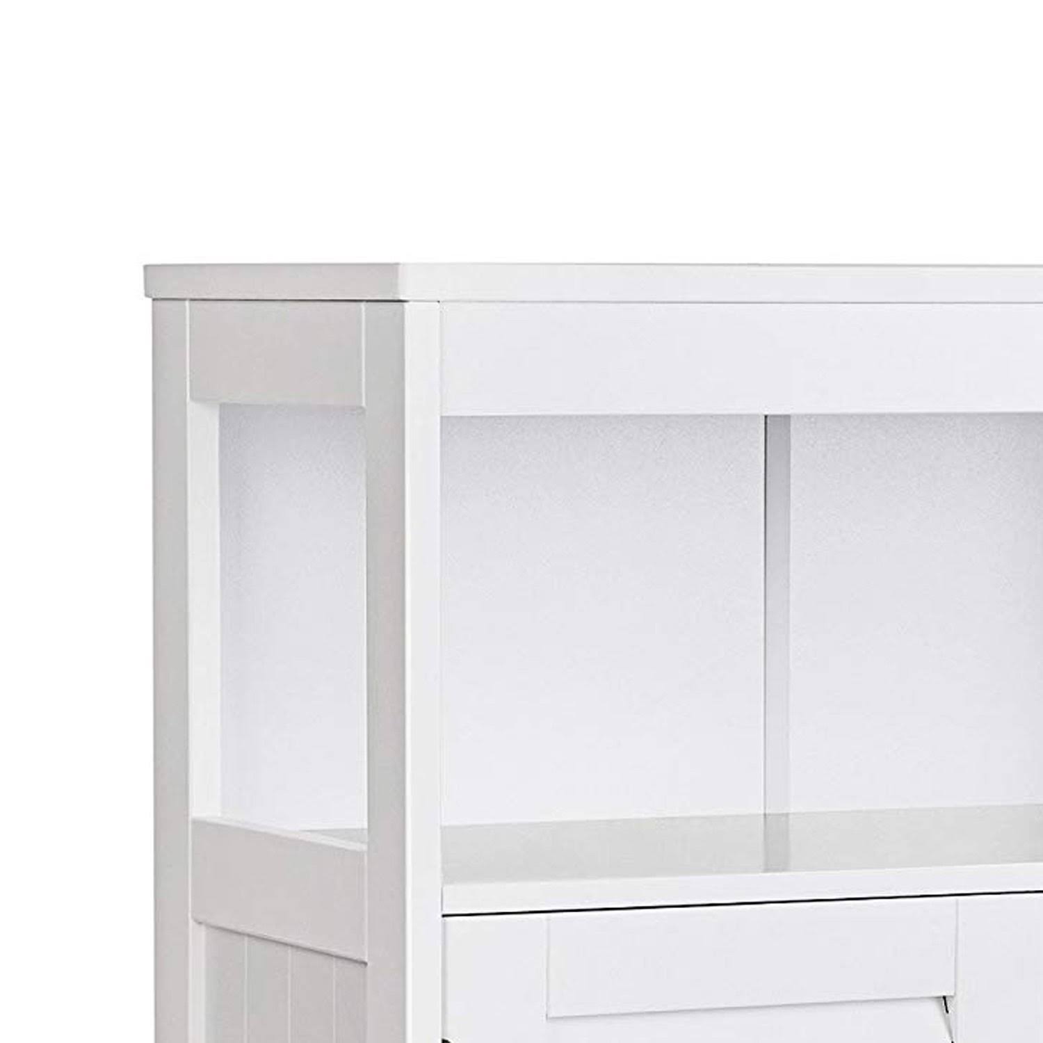 Wooden Bathroom Closet with 1 Open Shelf and 2 Door Cabinet, White