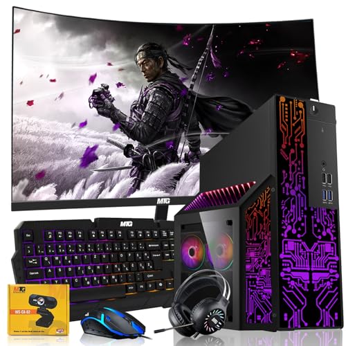 Dell OptiPlex Gaming Desktop PC Bundle with Core i7 32GB RAM 1TB SSD 27 inch Curved Monitor RTX 3060 Graphics RGB Keyboard with AI-Enabled Copilot Key Mouse Headphones Webcam Windows 11 Pro(Renewed)
