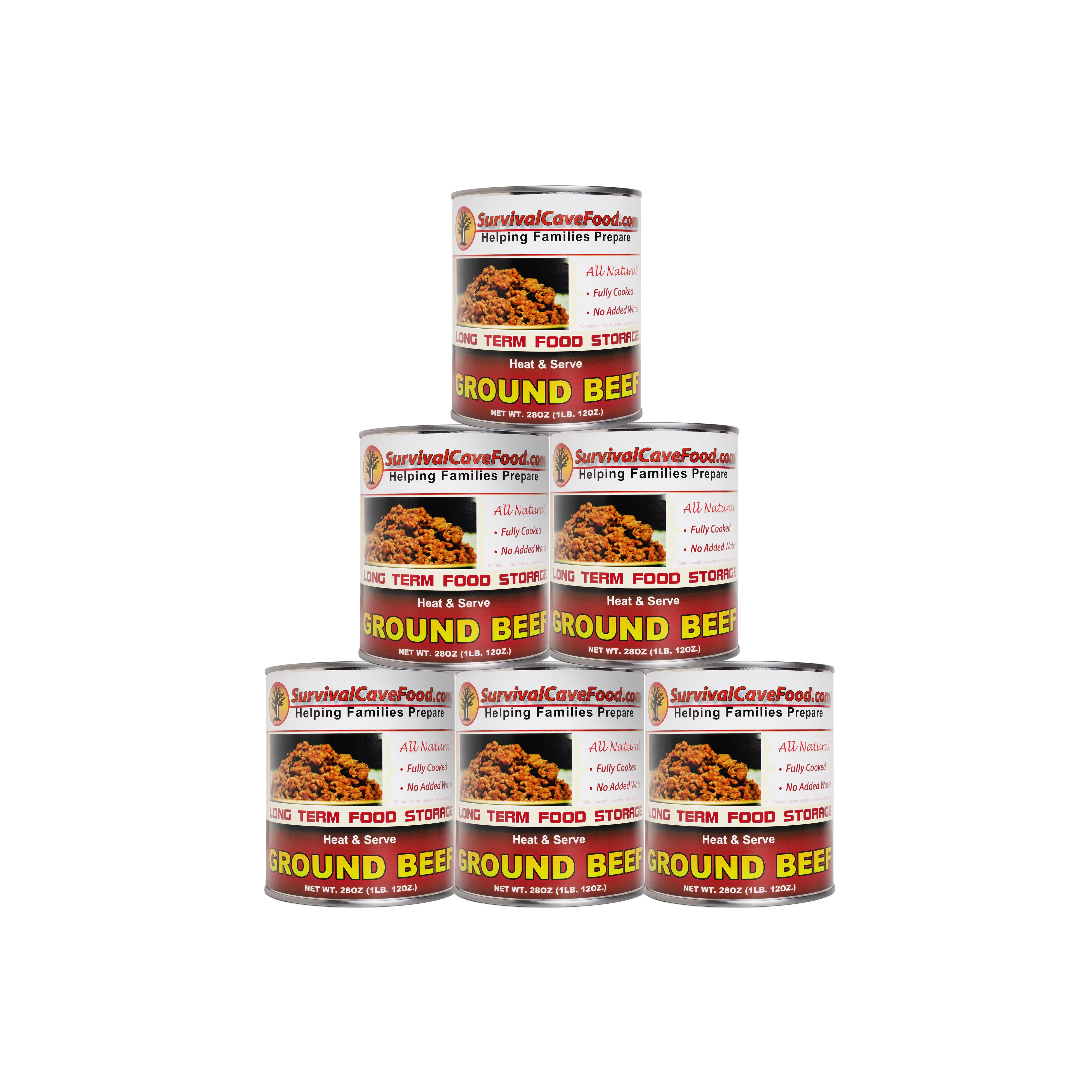 Survival Cave - Canned Ground Beef 28 oz- 12 cans