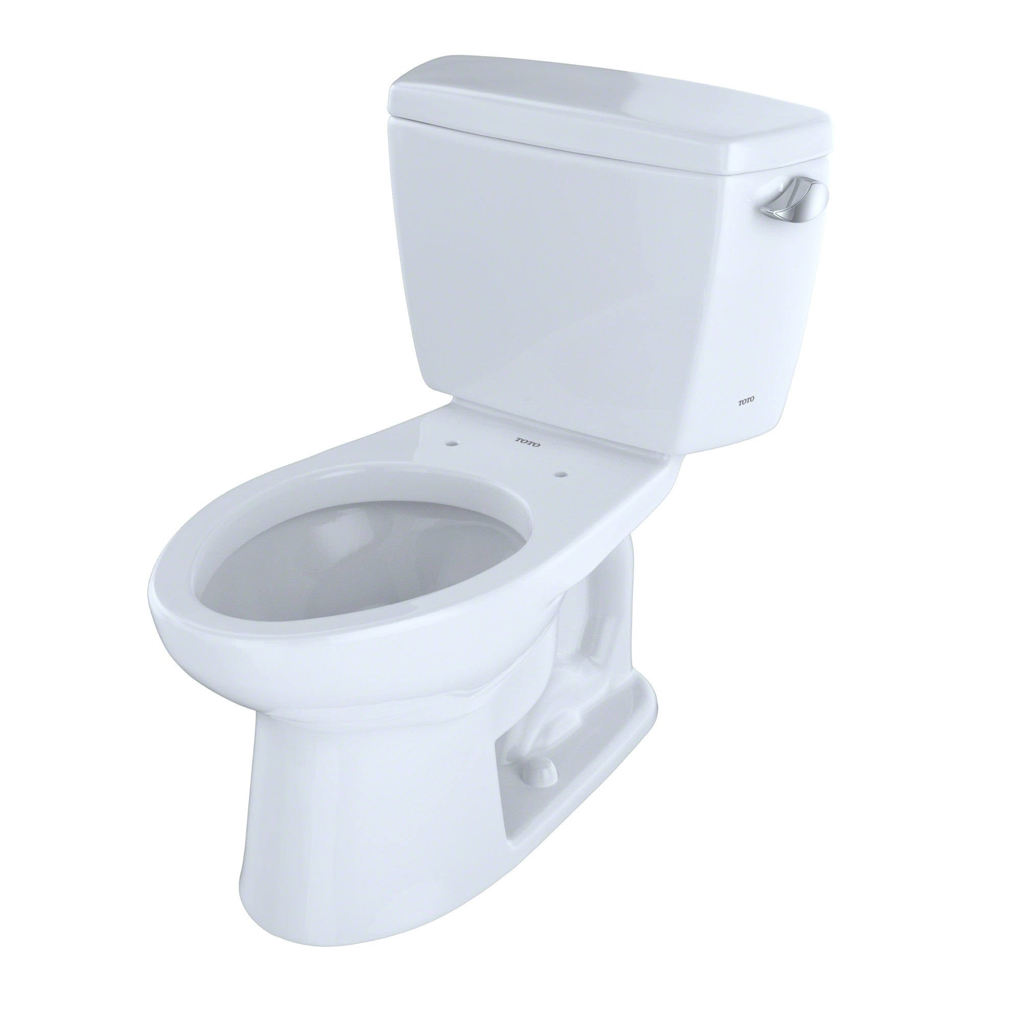 Toto Drake Two-Piece Elongated 1.6 GPF Toilet with Right-Hand Trip Lever - Cotton White CST744SR#01