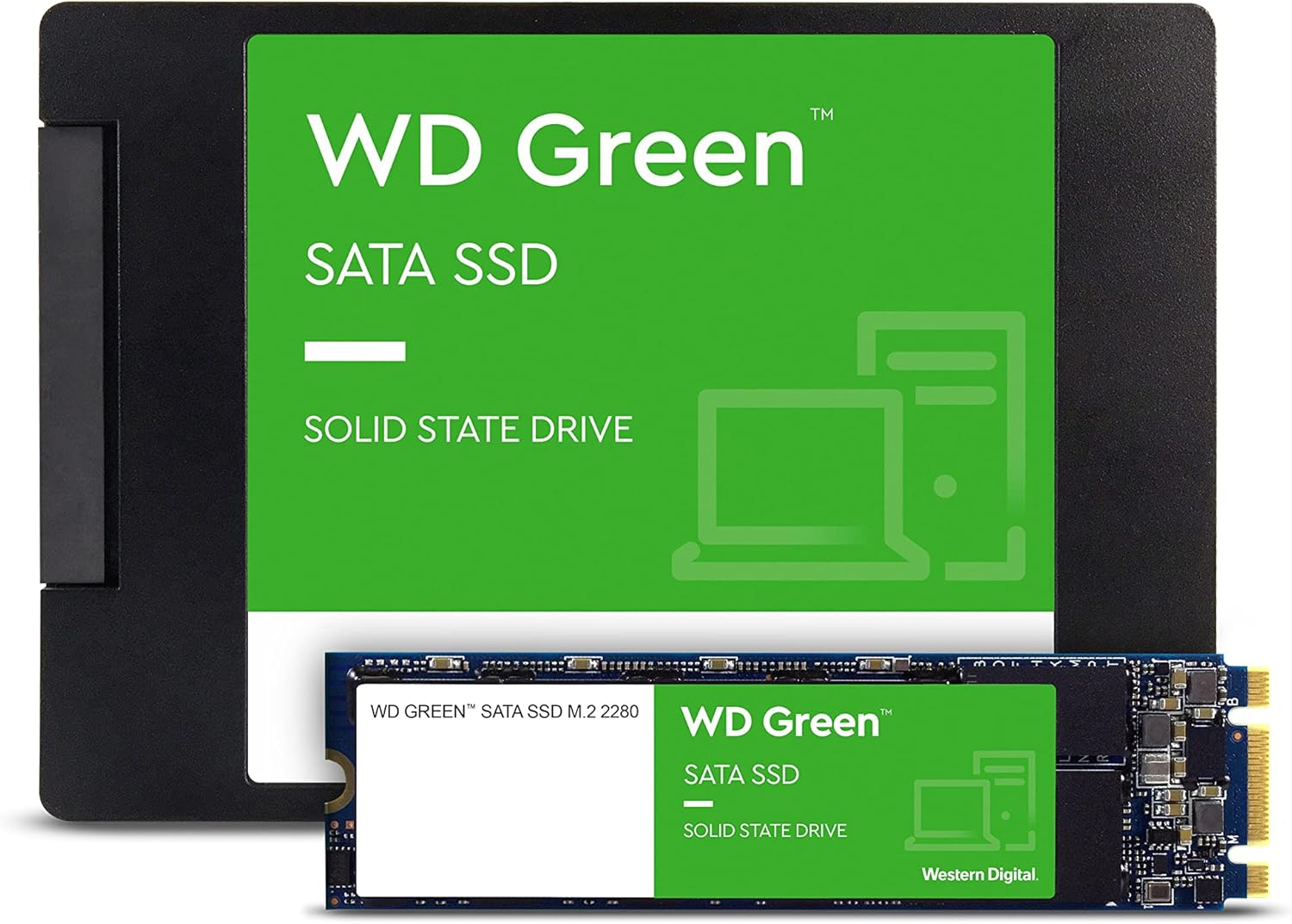 Western Digital 1TB WD Green Internal PC SSD Solid State Drive - SATA III 6 Gb/s, 2.5"/7mm, Up to 550 MB/s - WDS100T2G0A