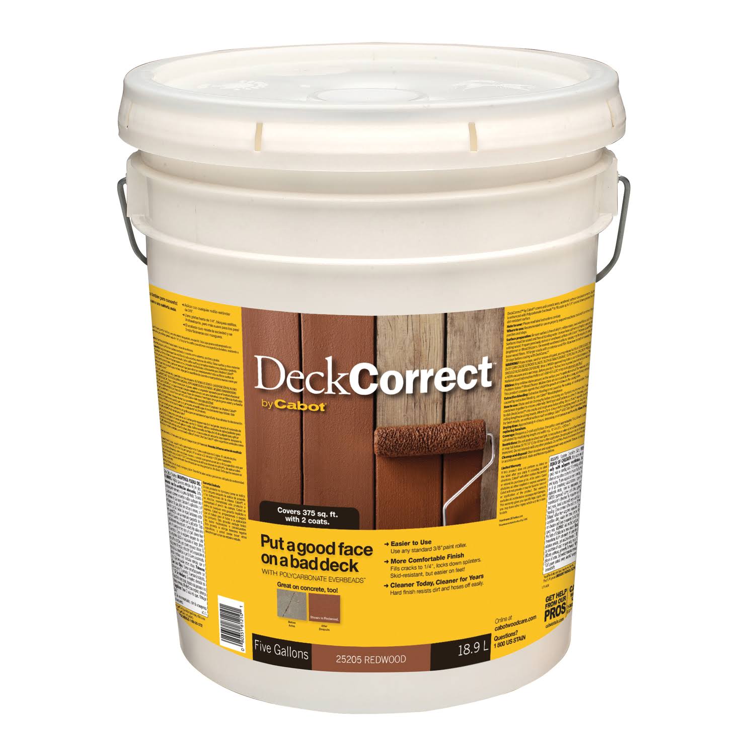 Cabot Solid Redwood Water-Based Latex Deck Stain 5 Gal