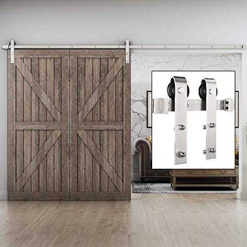 Easelife Brushed Nickel Sliding Barn Door Hardware Track Kit,Basic J Pulley,Heavy Duty,Slide Smoothly Quietly,Easy Install - Shop Hardware Tools Online Store