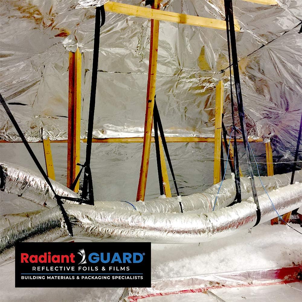 RadiantGUARD Xtreme Radiant Barrier Metalized INDUSTRIAL Grade 500 sq ft roll | 48-inch by 125-feet | X-500-B | Reflective Radiant Barrier Perforated Foil Attic Foil – Blocks 95% of Heat