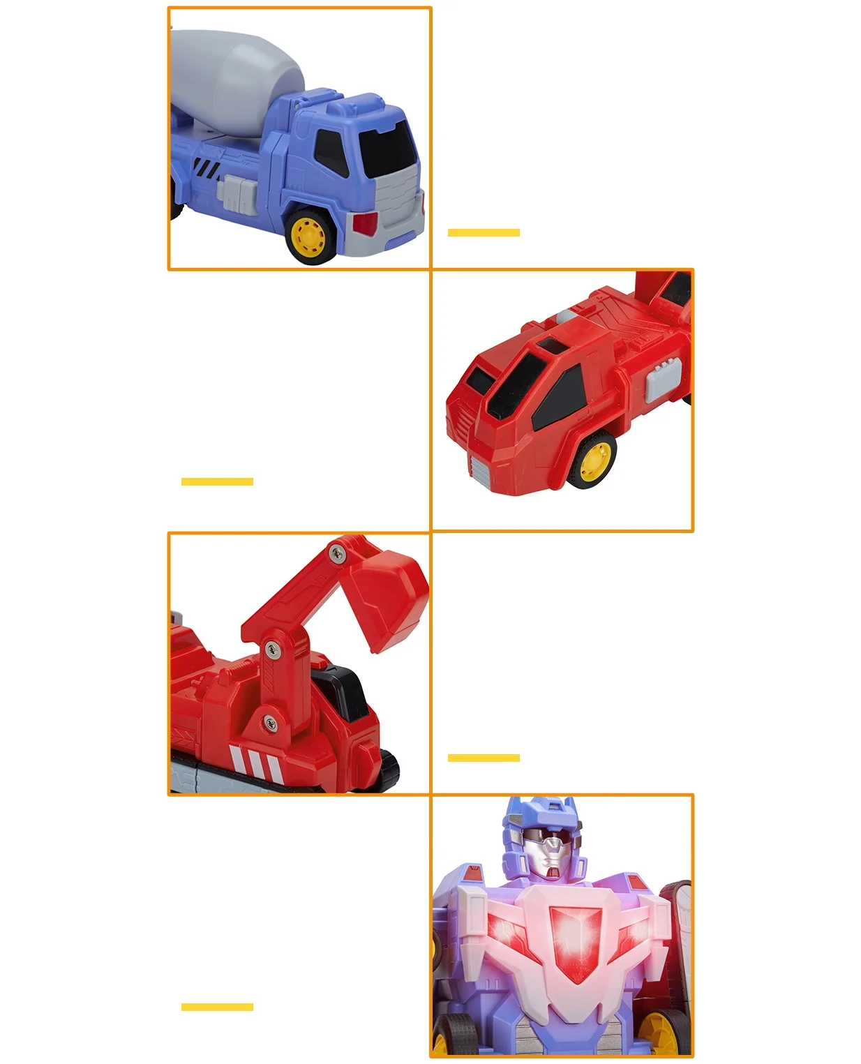 KingShop Toys for 3 4 5 6 7 Year Old Boys - Construction Vehicles Transform Robot Kids Toys, Building Toddler Toys for Kids Ages 4-8 w/ Pull-Back Toys, 5-in-1 Trucks Gifts for Boys Girls