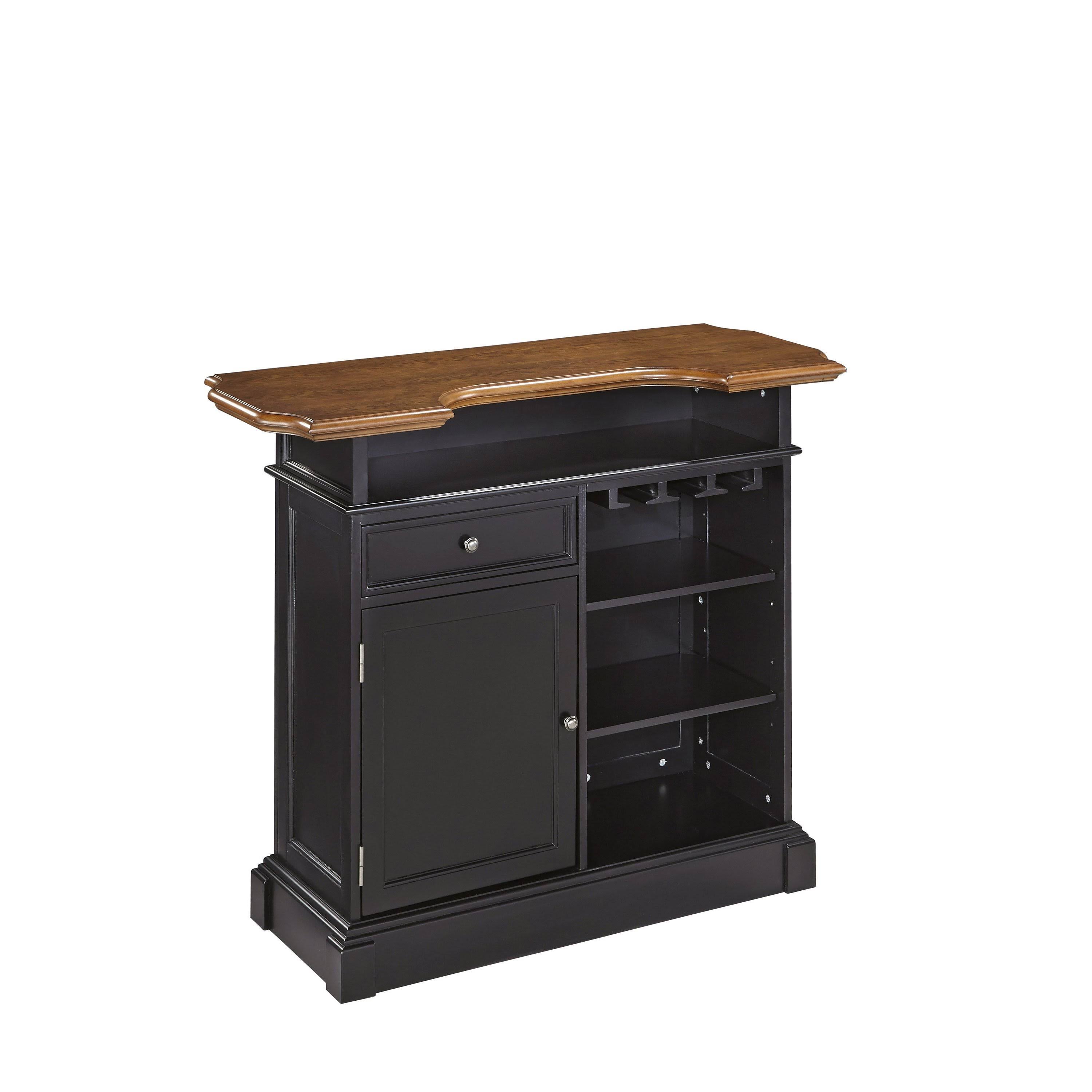 Home Styles Americana Home Bar in Black/Oak