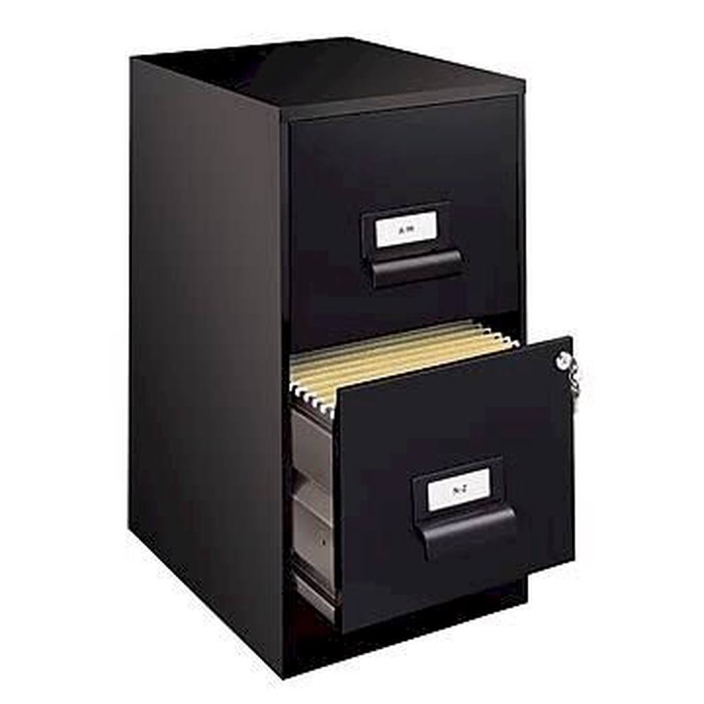 Staples 2-Drawer Light Duty Vertical File Cabinet, LOCKING, Letter, Black, 18x22D (52142)